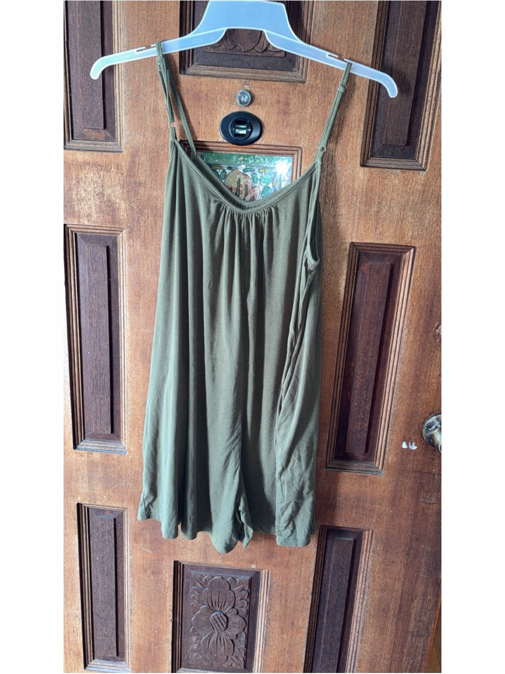 Olive Green Spaghetti Strap Romper